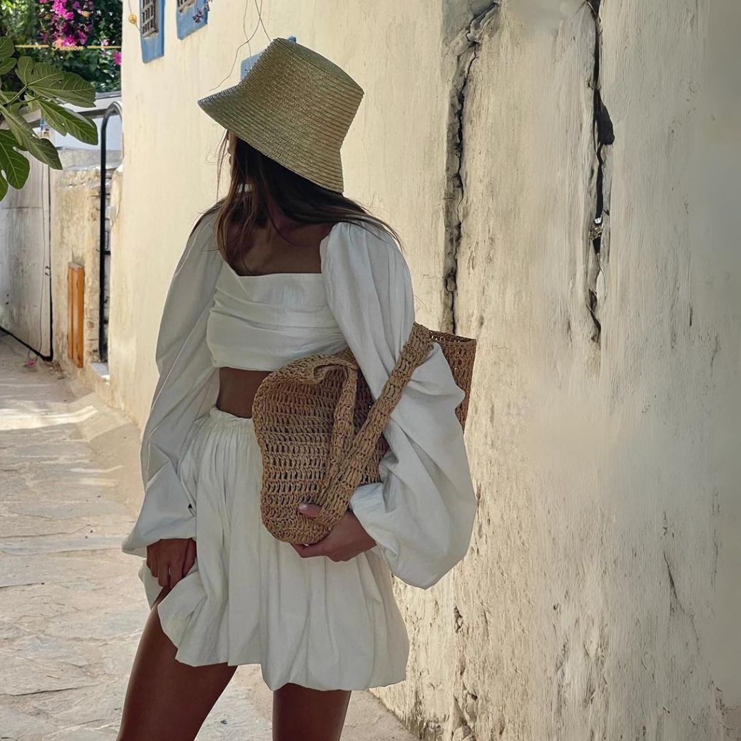 Stilla | Boho Chic Mavefri Top Og Nederdel Sæt Mode