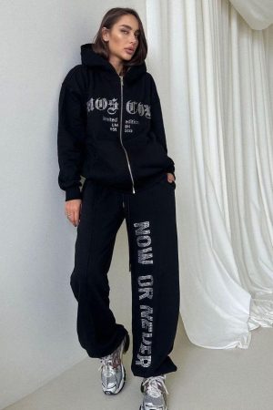 Stilla | Diamond Zipper Hoodie Sæt Rabat