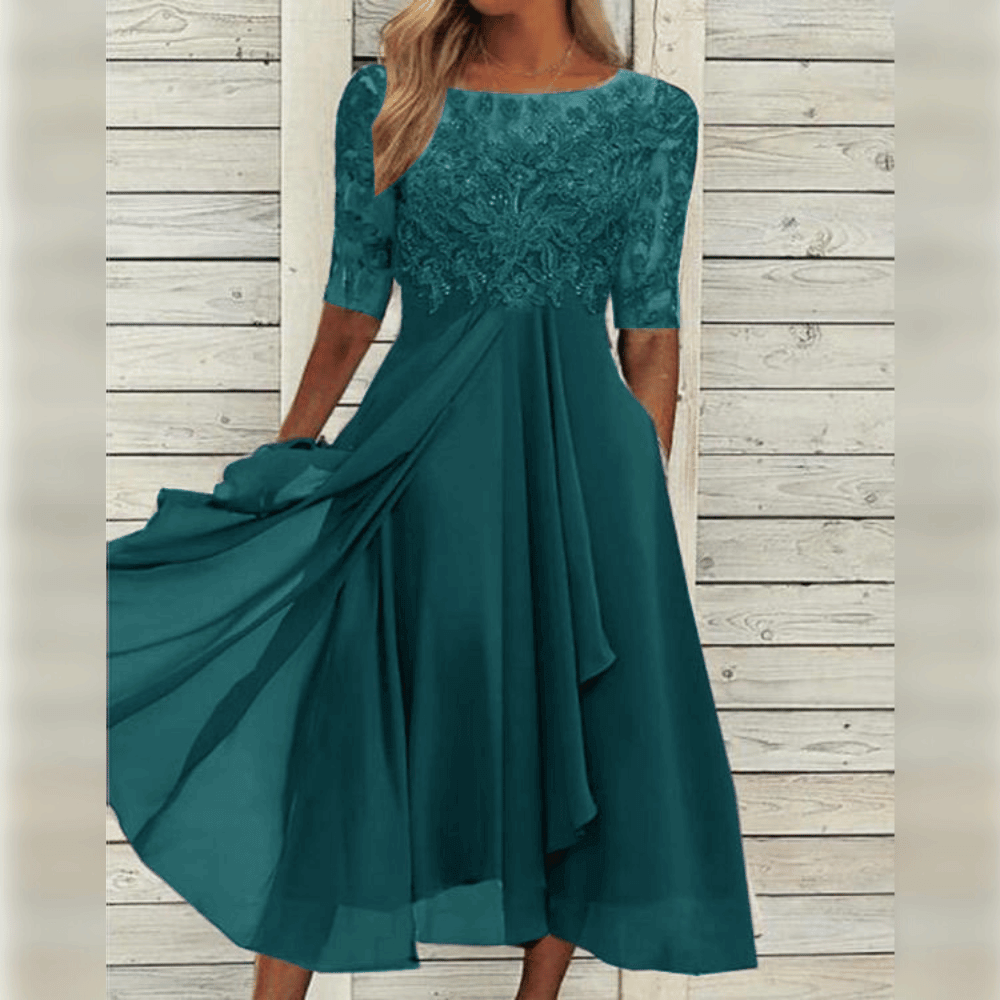 Stilla | Elegant Behageligt Dame Midikjole Online salg