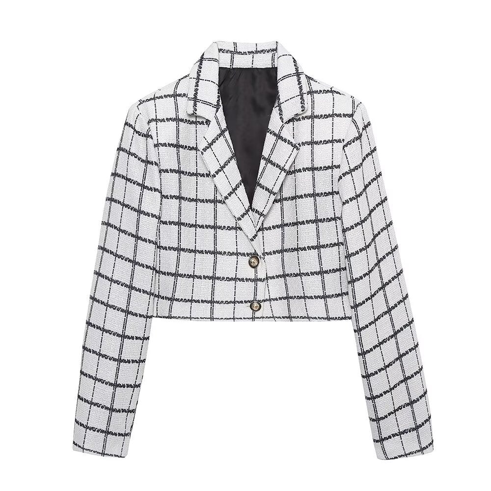 Stilla | Stilfuld Ternet Blazer Mini Nederdel Sæt