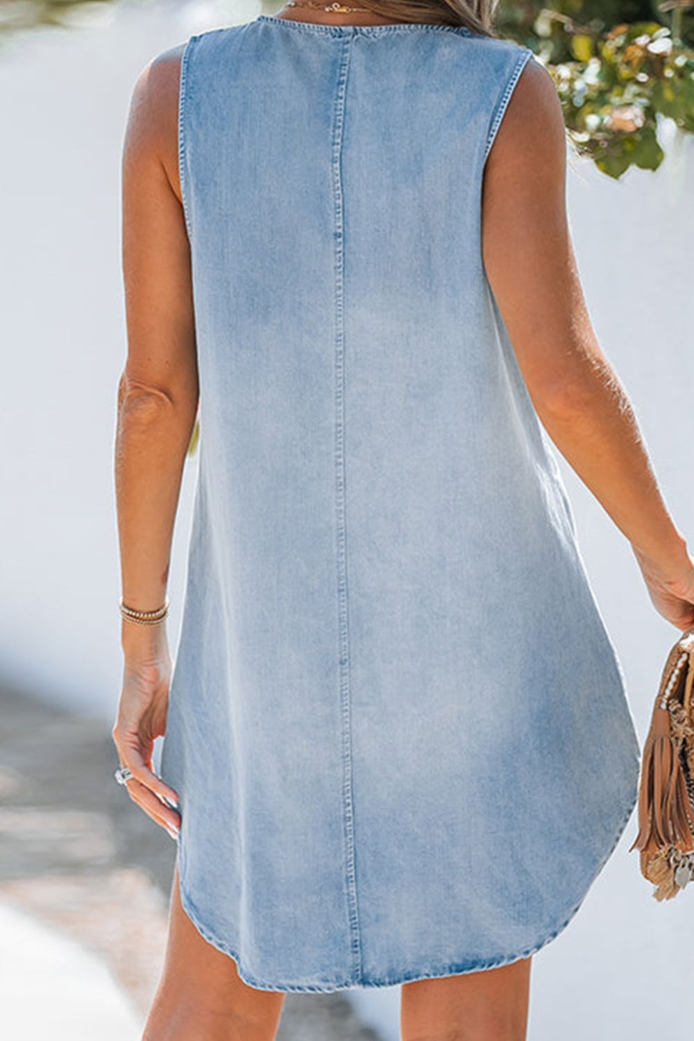 Stilla | Ermløs Denimkjole Rabat