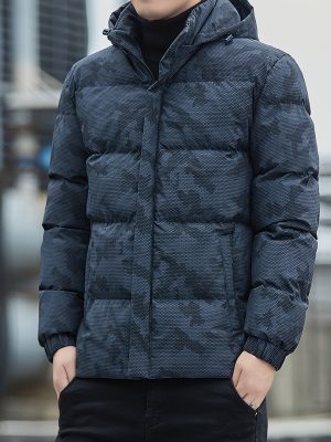 Stilla | Polstret Zip up Camouflage Jakke Med Hætte Til Herre