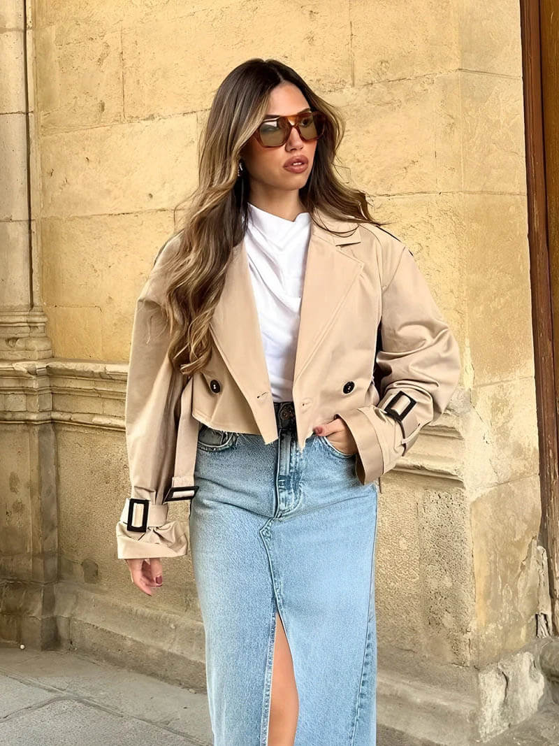 Stilla | Mini Trenchcoat i Klassisk Snit