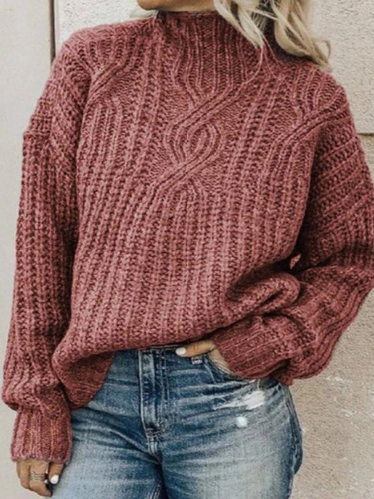 Stilla | Turtleneck Twist Solid Strikket Trøje
