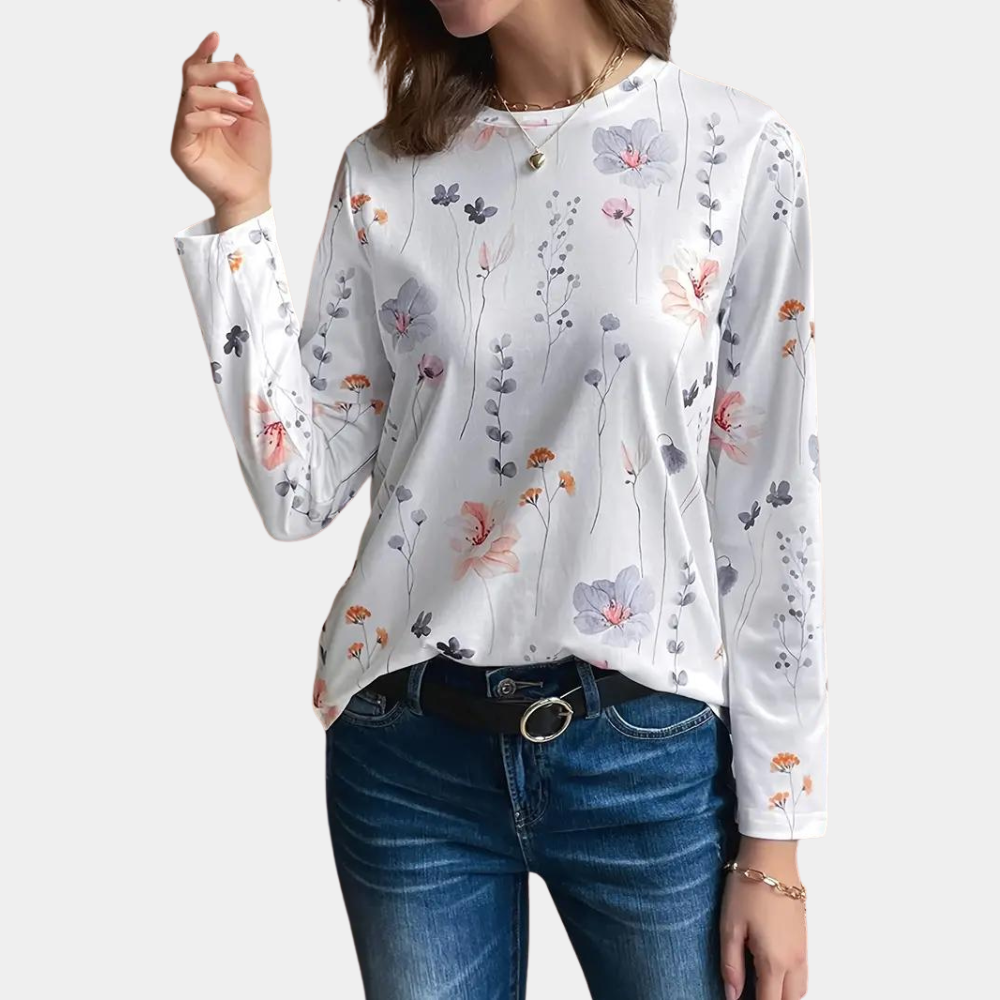 Stilla | Elegante blomsterskjorte til kvinder fra Brynhild Rabat