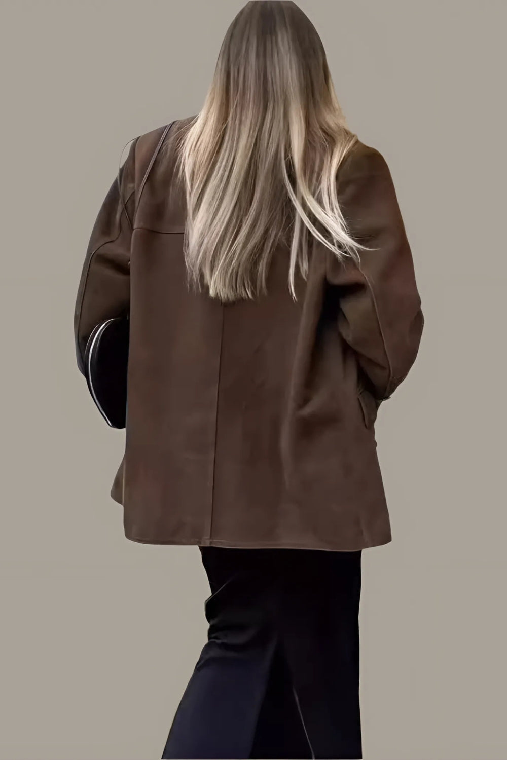 Stilla | Damen Suede Blazer Klassisk & Løs Brun Kvindejakke