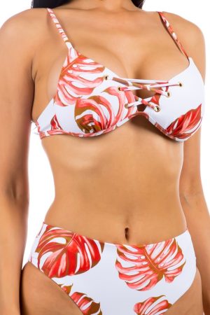 Stilla | Piece Tropical Leave Print Bikini