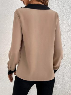 Stilla | Damebluse Forår V-Udsnit i Kontrastfarve