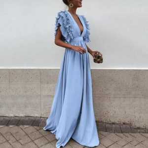 Stilla | Elegante Kjole Med Volangærmer Online salg