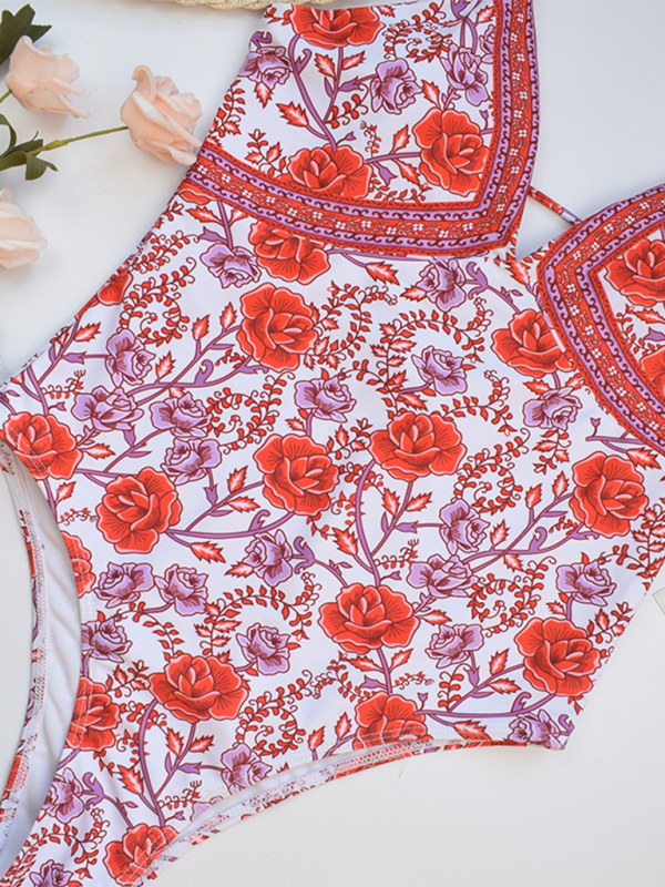 Stilla | Ny Sexy Retro Blomster Mønster Én-dels Badedragt
