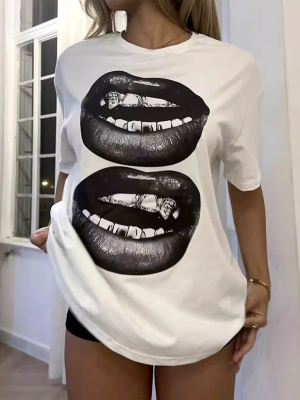 Stilla | Ny Modebillede Rund Hals Korte Ærmer T-shirt