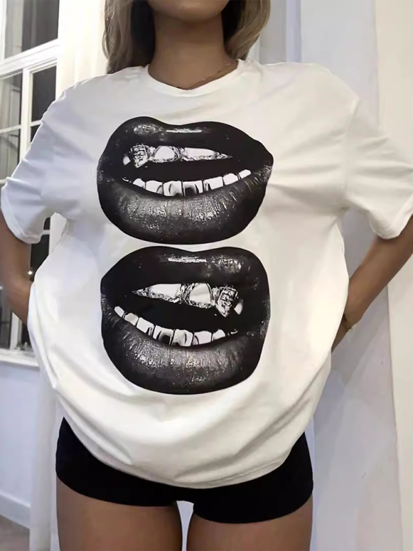 Stilla | Ny Modebillede Rund Hals Korte Ærmer T-shirt