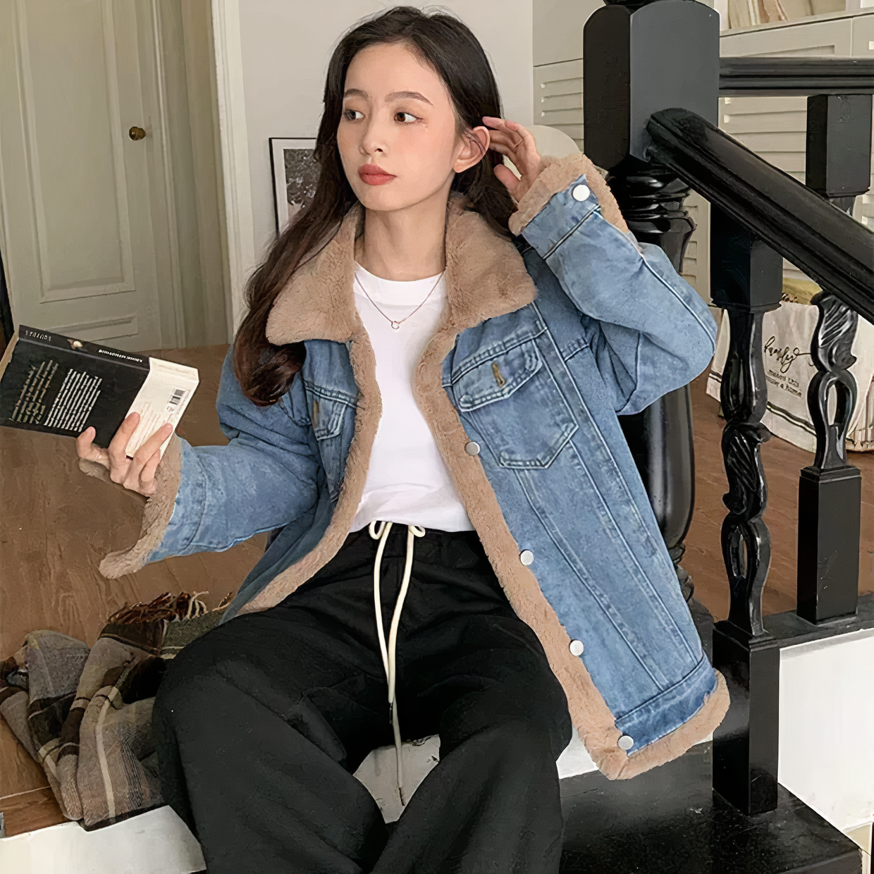 Stilla | Jakke i Fleece Denim