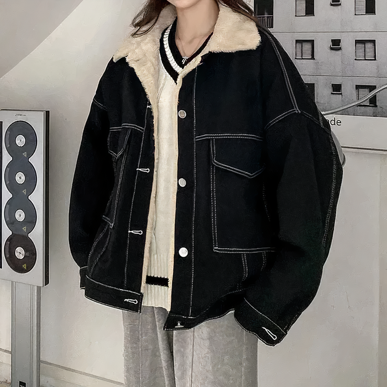 Stilla | Jakke i Fleece Denim