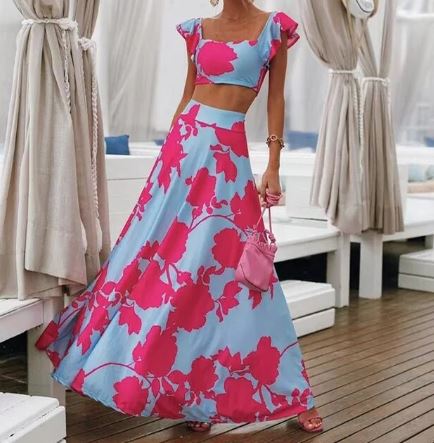 Stilla | Sexet To-delt Sommerkjole Med Boho Print
