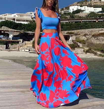 Stilla | Sexet To-delt Sommerkjole Med Boho Print