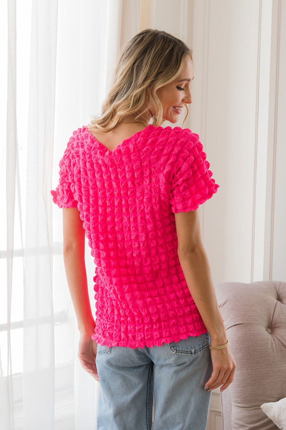 Stilla | In Love Bubble Tekstureret Rund Hals Kort Ærme T-Shirt