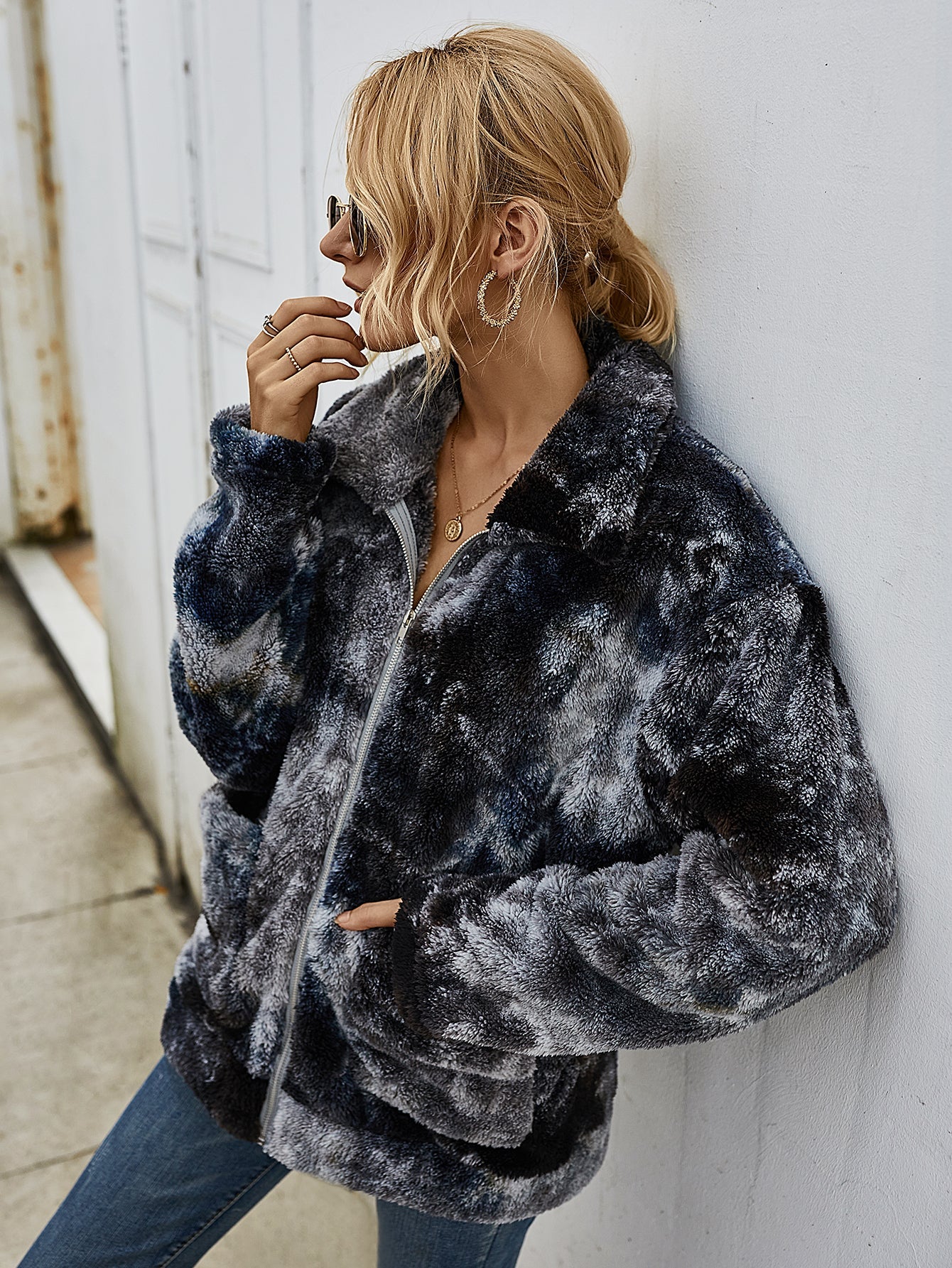 Stilla | Tie Dye Shaggy Fleece Jakke