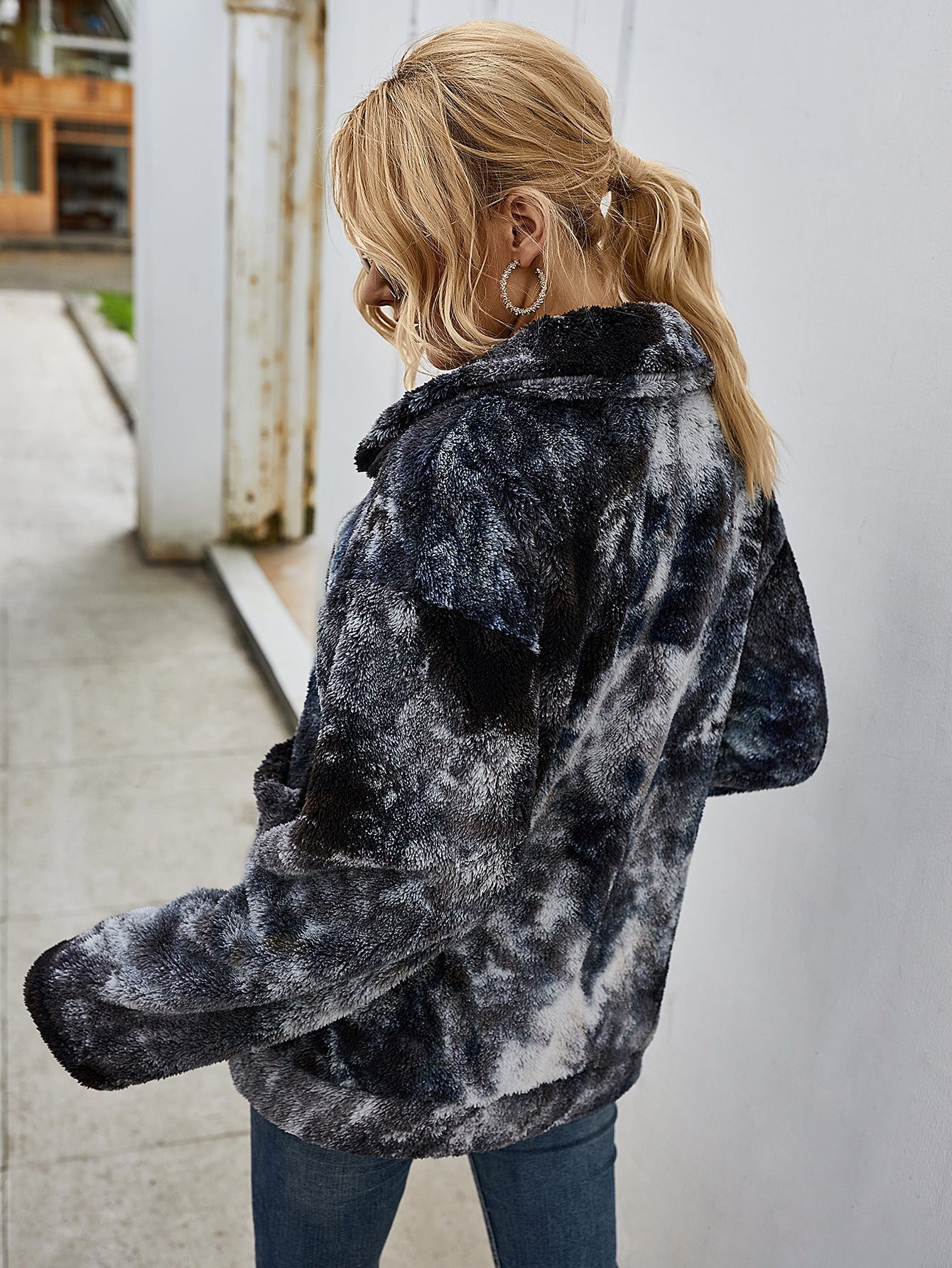 Stilla | Tie Dye Shaggy Fleece Jakke
