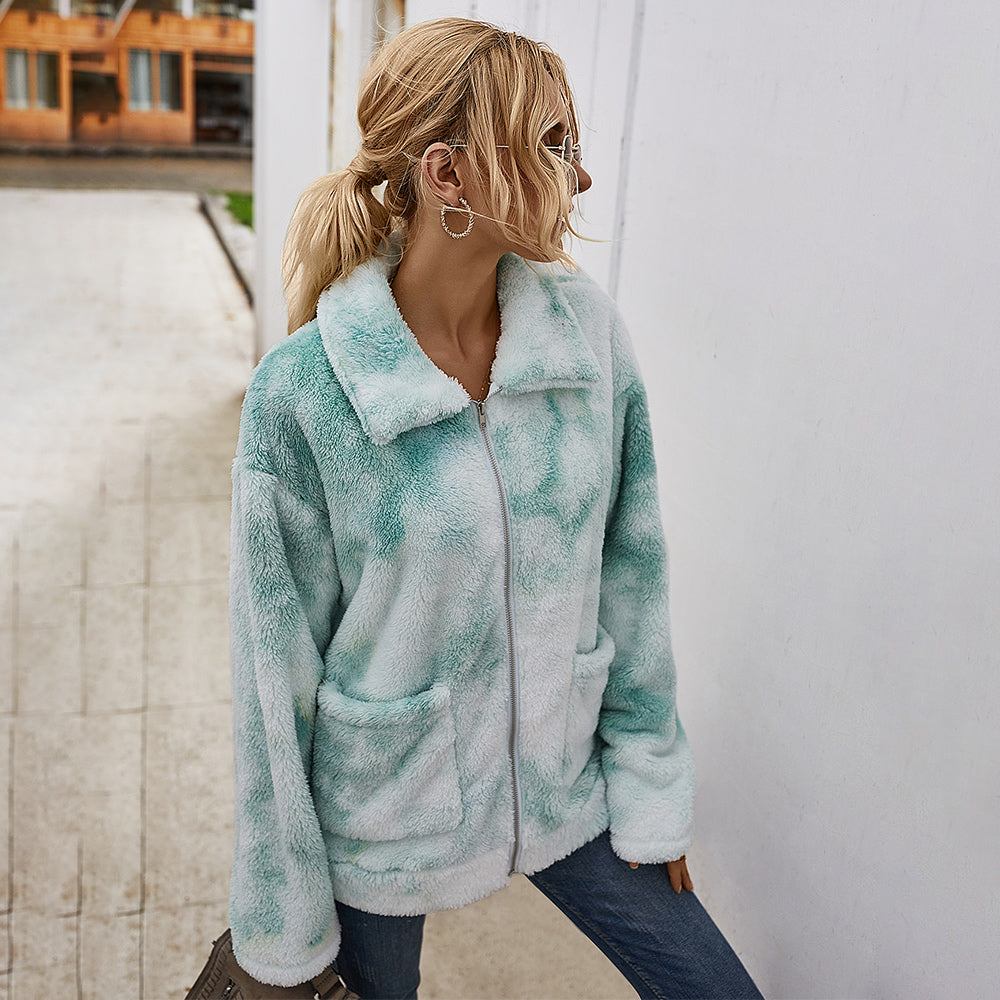 Stilla | Tie Dye Shaggy Fleece Jakke