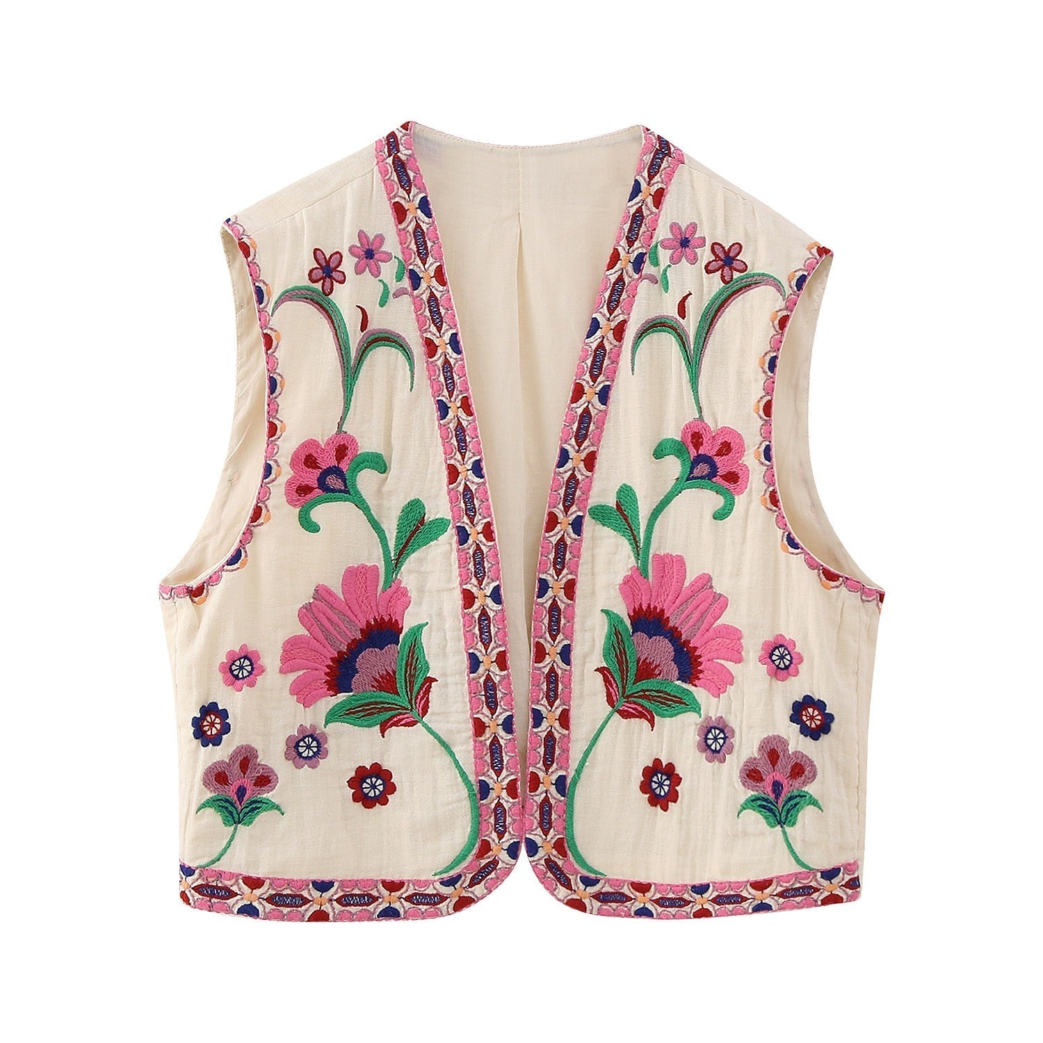 Stilla | Vintage blomst broderet vest til damer