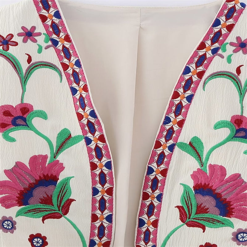 Stilla | Vintage blomst broderet vest til damer
