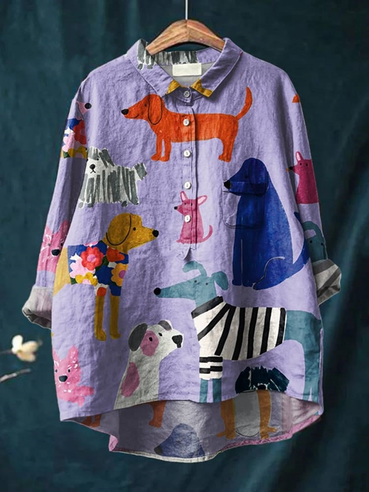 Stilla | Hundeillustration På Casual T-shirt