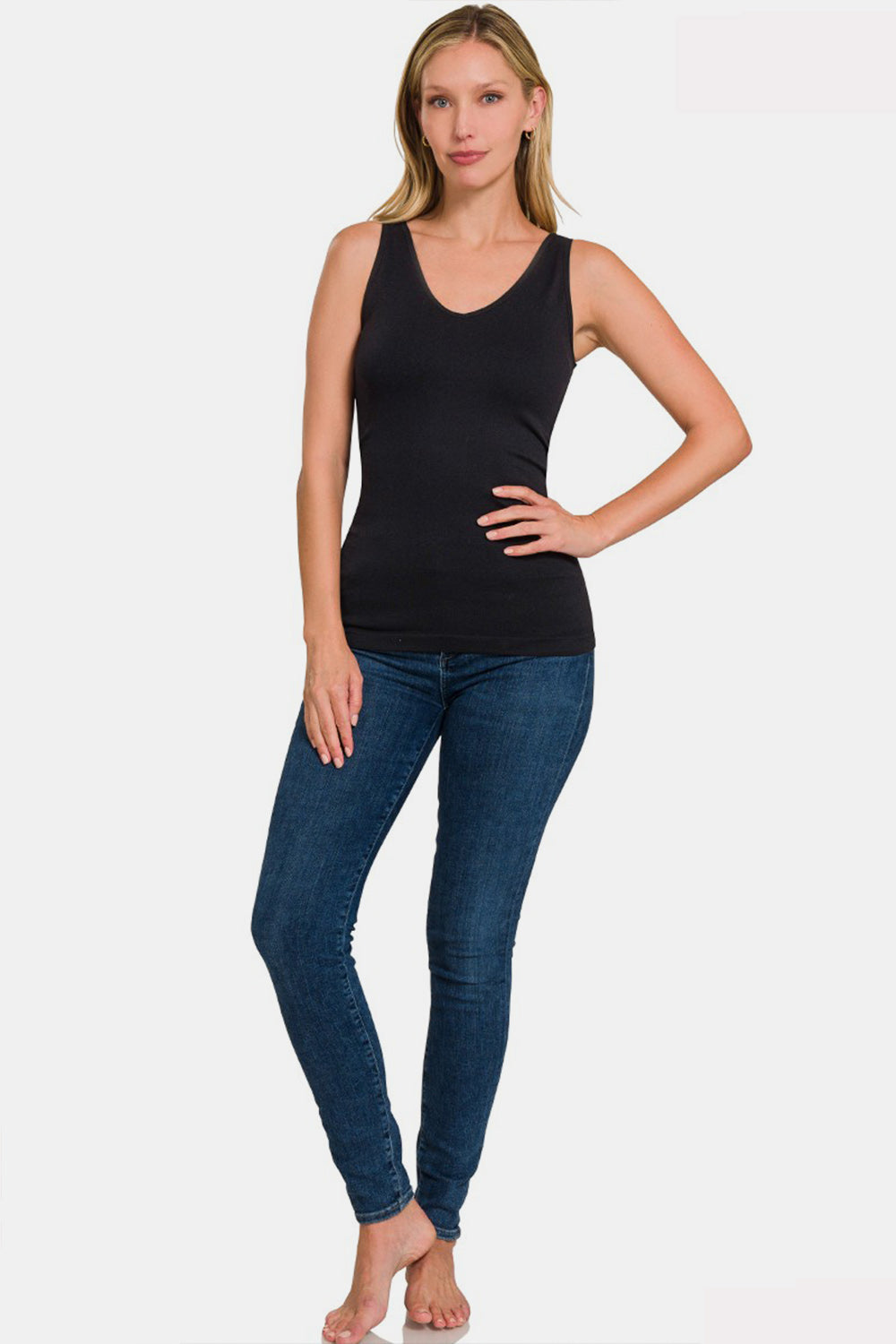 Stilla | FRONT & BACK 2-VEJS V-HALS / U-HALS SEAMLESS TANK