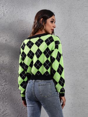 Stilla | Geometrisk Knap-Top Langærmet-Cardigan