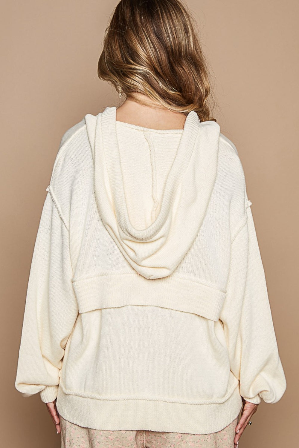 Stilla | Halv Zip Drop Shoulder Hættetrøje Levere