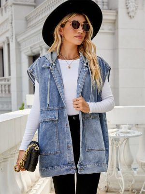 Stilla | Ny denimvest sommermode-trend denim uden ærmer vest Online Hot Salg
