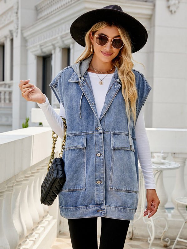 Stilla | Ny denimvest sommermode-trend denim uden ærmer vest Online Hot Salg