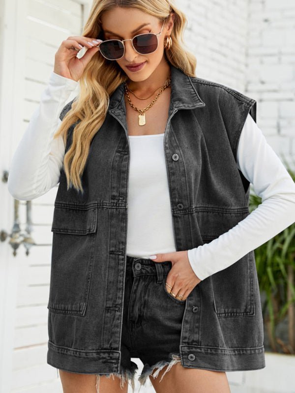 Stilla | Ny denimvest sommermode-trend denim uden ærmer vest Online Hot Salg