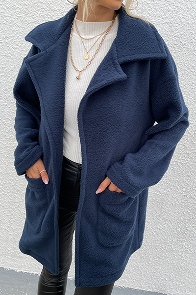 Stilla | Mode Elegant Udendørs Tøj Med Solid Patchwork Lommer og Omklappelig Krave