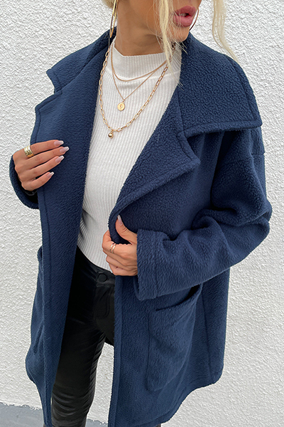 Stilla | Mode Elegant Udendørs Tøj Med Solid Patchwork Lommer og Omklappelig Krave