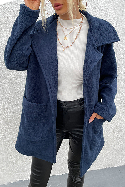 Stilla | Mode Elegant Udendørs Tøj Med Solid Patchwork Lommer og Omklappelig Krave