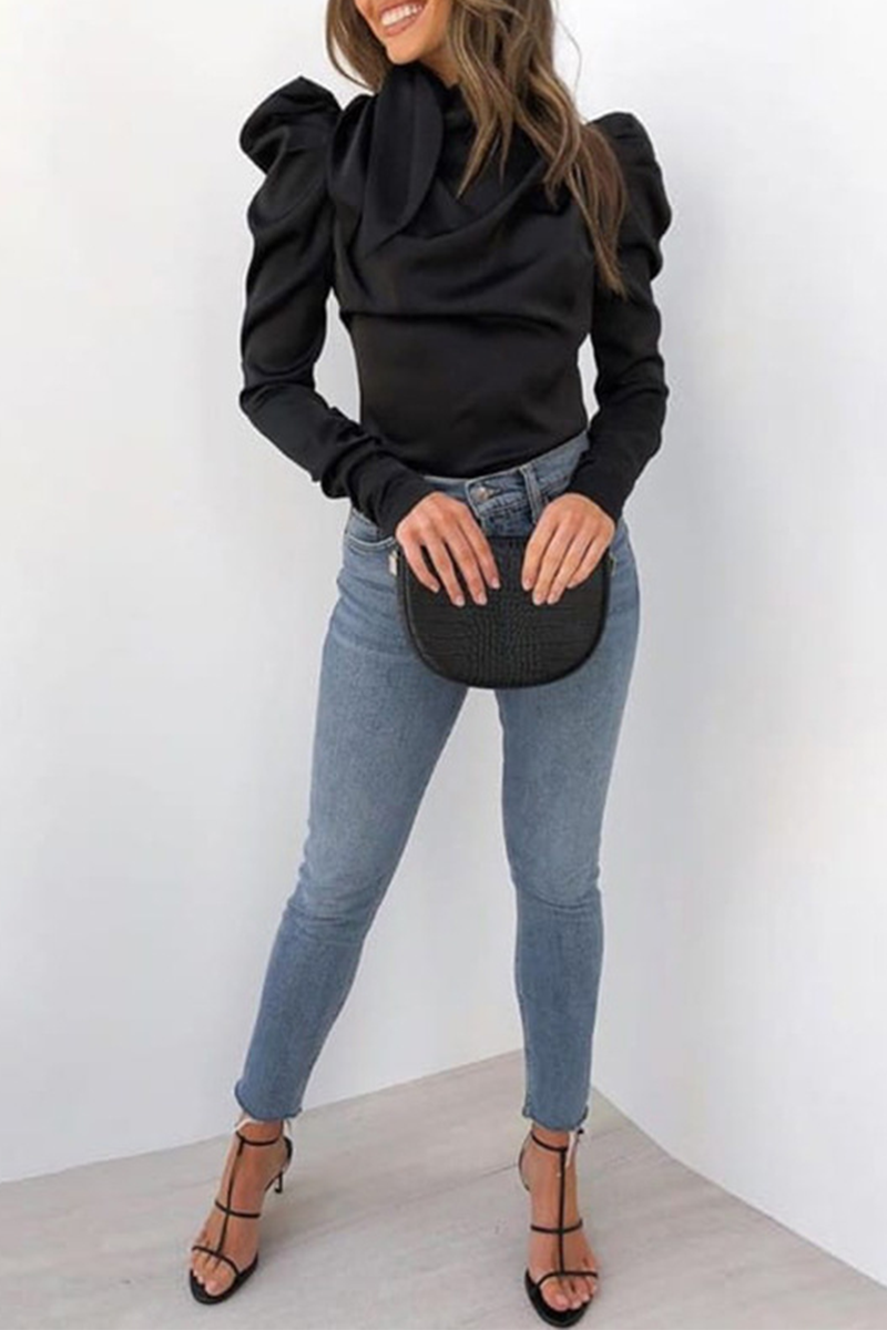 Stilla | Street Solid Fold Halv En Turtleneck Toppe Levere