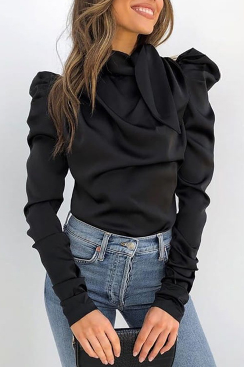 Stilla | Street Solid Fold Halv En Turtleneck Toppe Levere