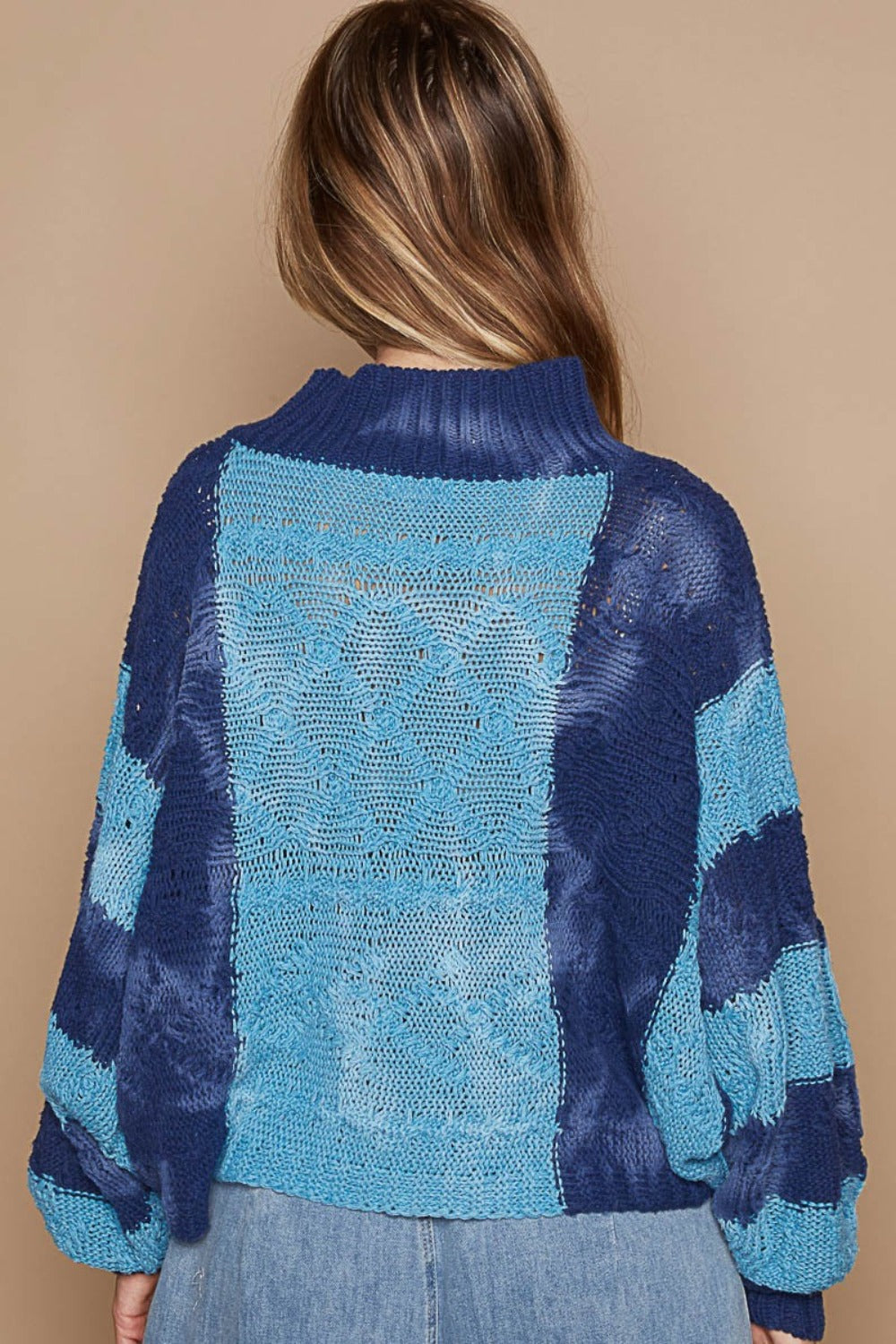 Stilla | Pullover Pol med ståkrave og farveblokdesign
