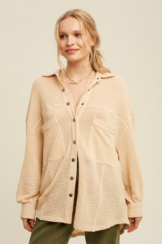 Stilla | Termisk Strik Shacket Top Online nu