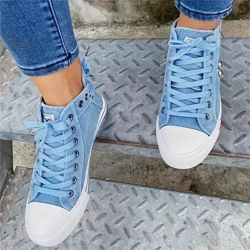 Stilla | trendsneaker denimlook og lynlås Sydney