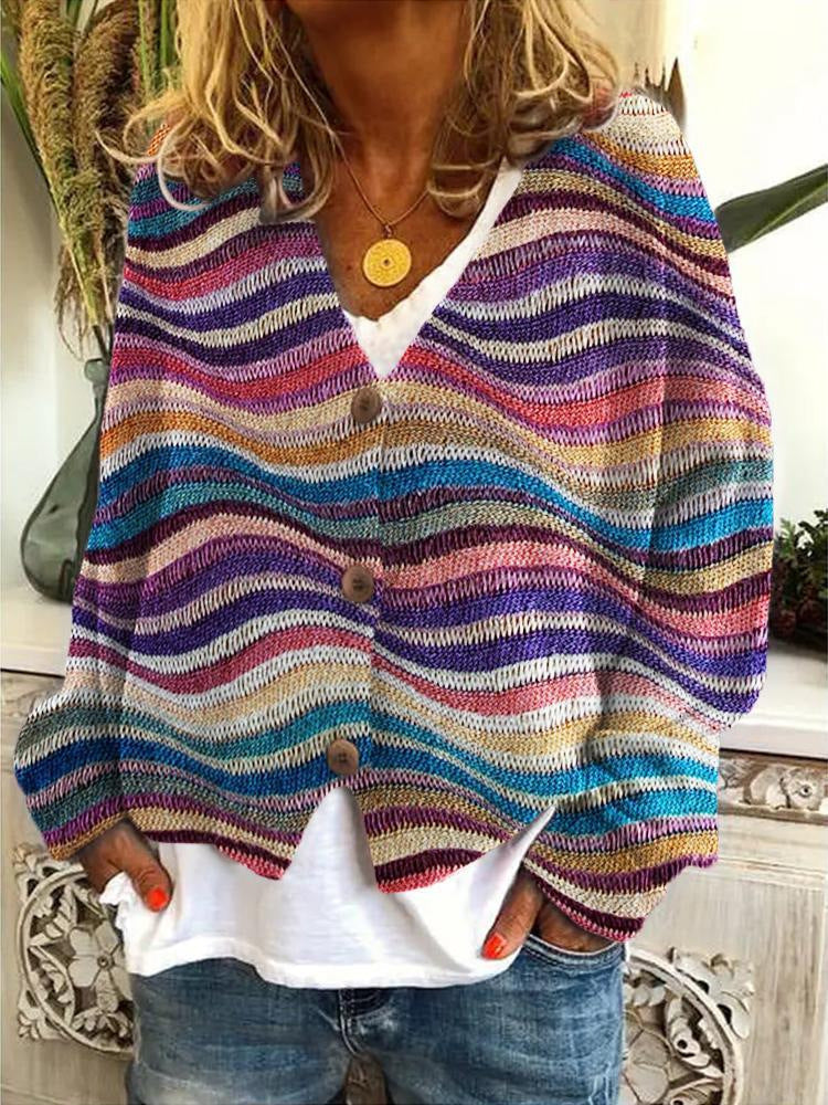 Stilla | Blød Cardigan Med Print til Kvinder