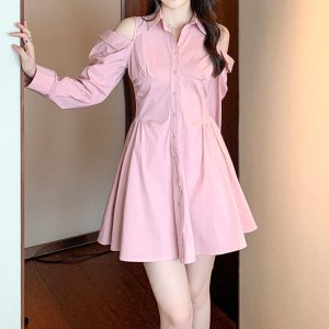 Stilla | Off Shoulder Vest Polo Krave Shirt Kjole
