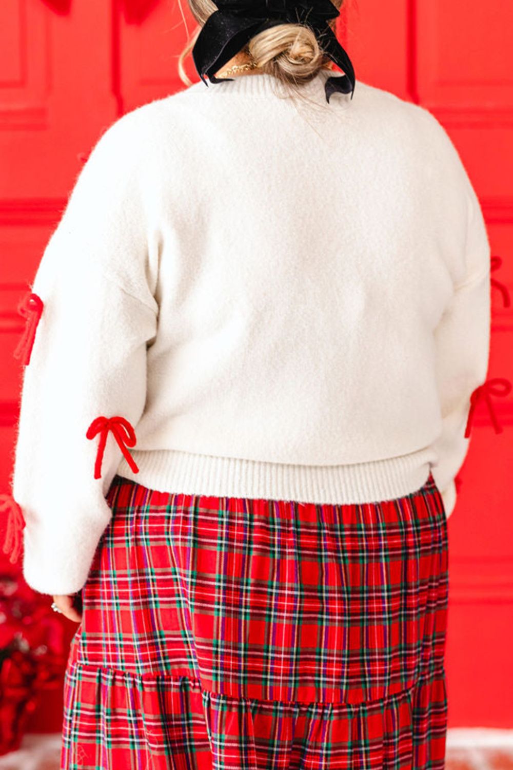 Stilla | Sløjfede accent Rundhalset Langærmet sweater Mode