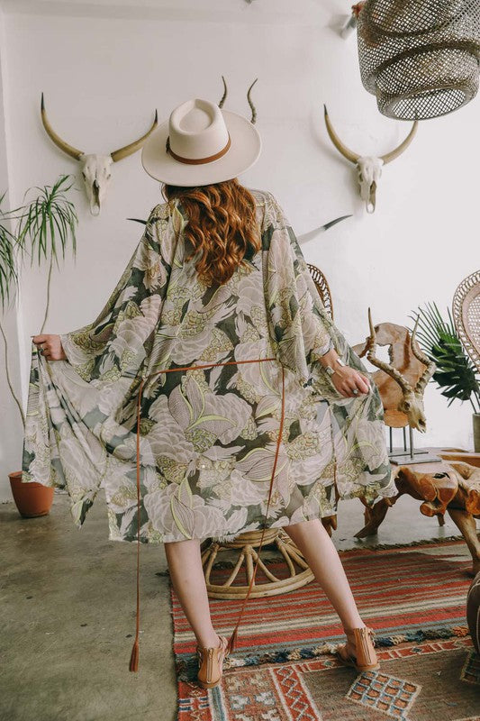 Stilla | Kimono M/ Suede Bindebælte