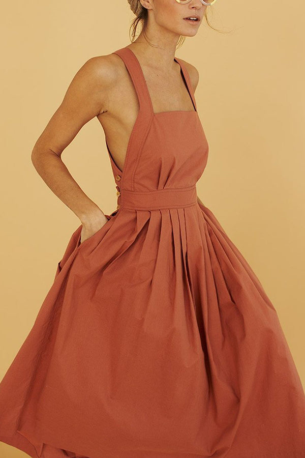 Stilla | Halter Square Neck Tilbagefri Midi Kjole Online nu