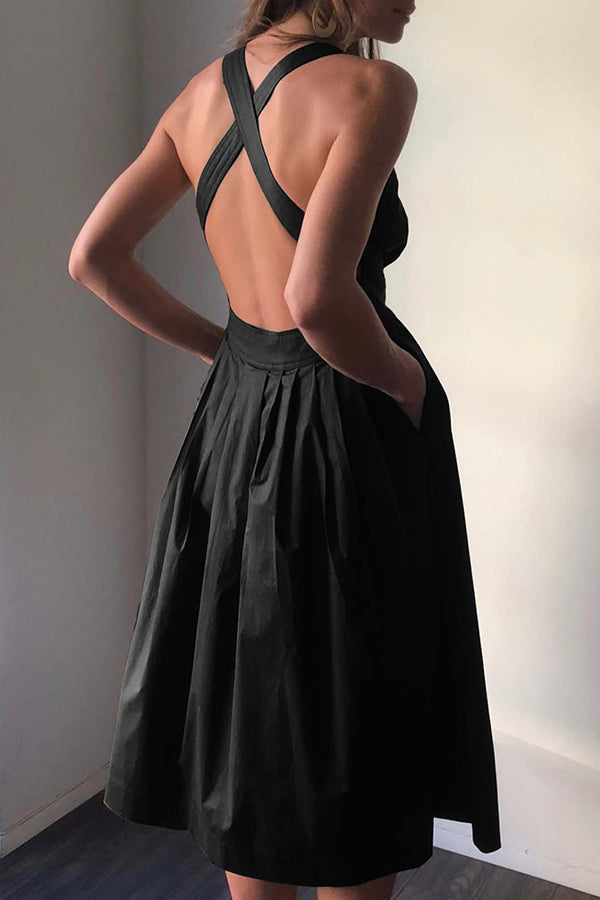 Stilla | Halter Square Neck Tilbagefri Midi Kjole Online nu