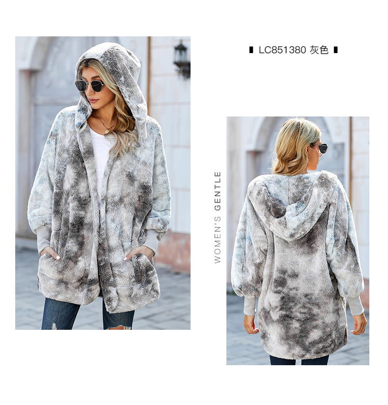 Stilla | Åben Front Fuzzy Fleece Hættepullover Trøje