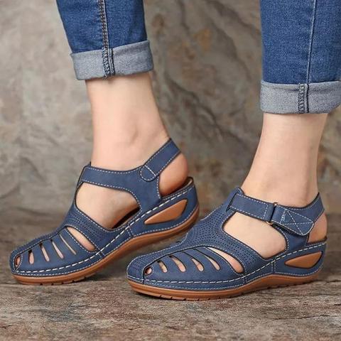 Stilla | Fit Åndbar Ortopædisk Sandal Med Lav Hæl og Korrigerende Funktion Online