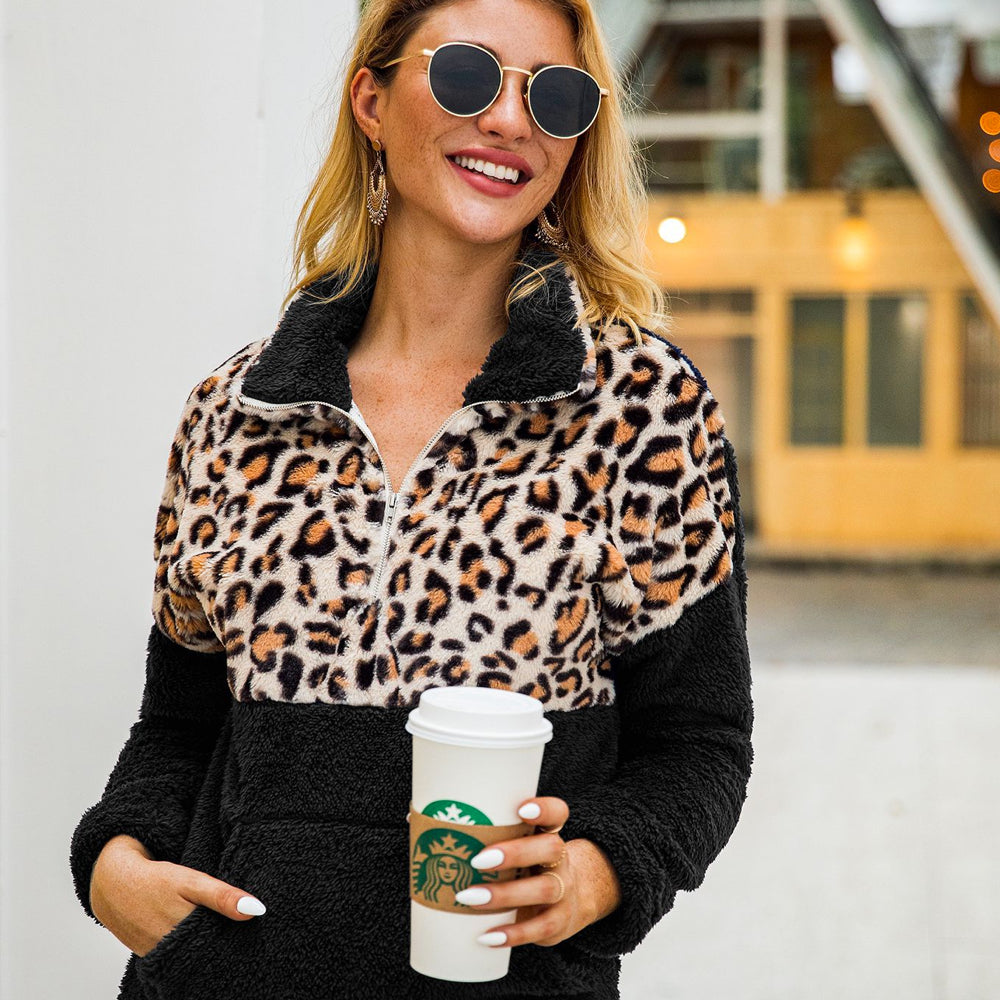 Stilla | Sweatshirt af leopard fleece ultimativ varme og blødhed Online salg